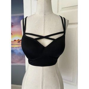 Vs pink black criss cross bralette Medium